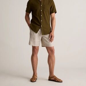 Ted Baker Men’s Chino Linen Cotton Blend Tan Flat Front Shorts 32